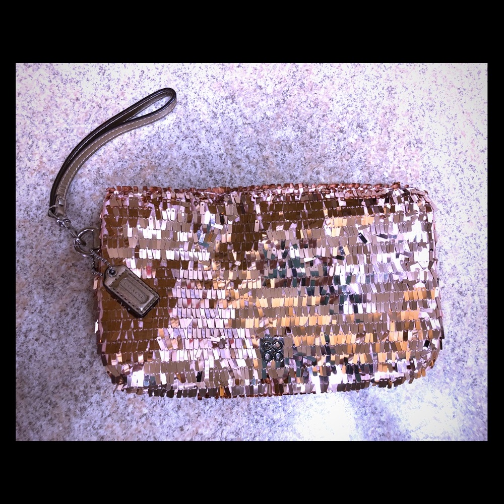 Coach Handbag Rose Gold Sequins, Special Edition